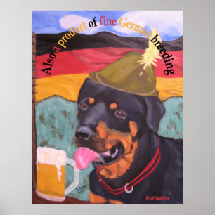 Poster alemão do cão da herança