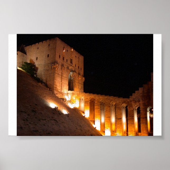 Poster Aleppo Citadel à noite (Frente)