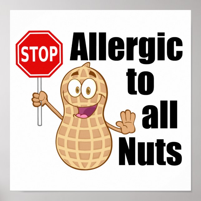 Poster Alerta de Alergia a Nozes (Frente)