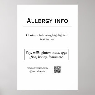 Poster alerta de alergia alimentar adicionar nome texto i