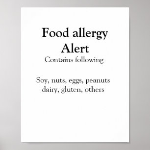 Poster Alerta de alergia de comida adicionar nome texto i
