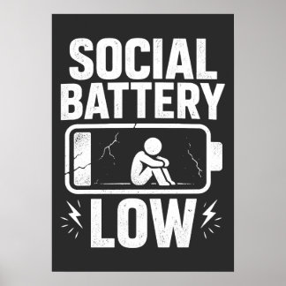 Poster Alerta de Bateria Social Baixa