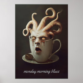 Poster alerta de nível de cafeína da melancolia de segund