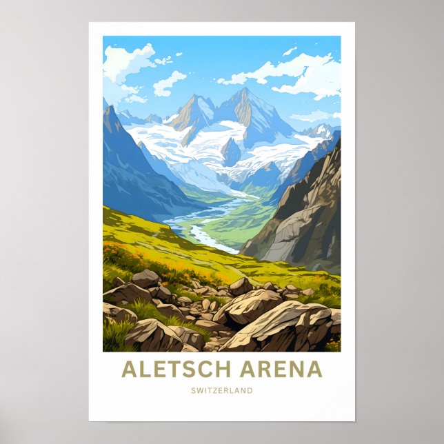 Poster Aletsch Arena Suiça (Frente)