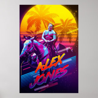 POSTER ALEX JONES SE ESFORÇANDO PELA DÉCADA DE 80