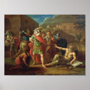 Pôster Alexander o excelente visita Diogenes em Corinth