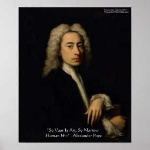 Pôster Alexander Pope "Arte Vs Espírito" Citações de Sabe