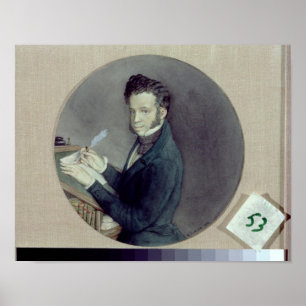 Pôster Alexander Pushkin no trabalho, 1899