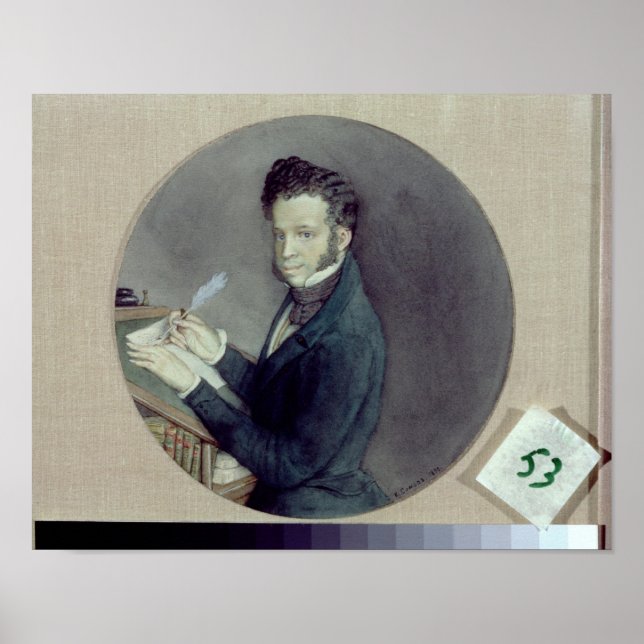 Pôster Alexander Pushkin no Trabalho, 1899 (Frente)