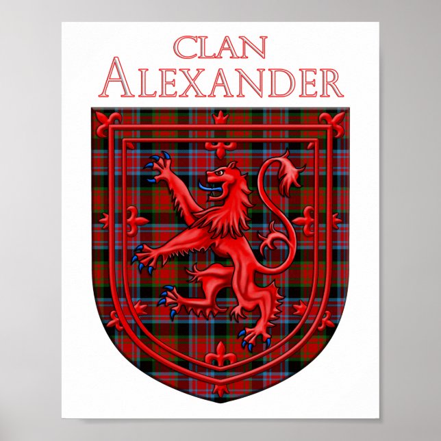Poster Alexander Tartan Scottish Xadrez Lion Rampant (Frente)