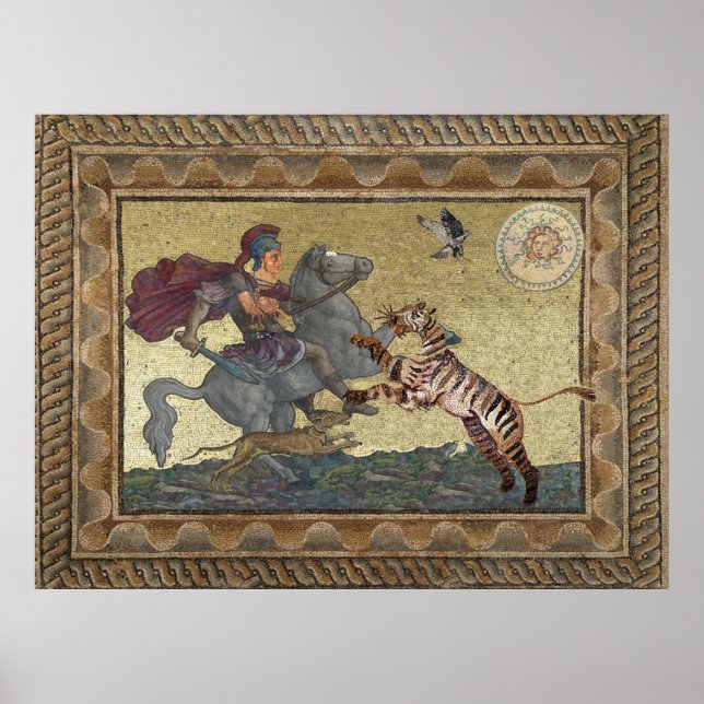 Poster Alexander the Great, Bucephalus and Peritas mosaic (Frente)