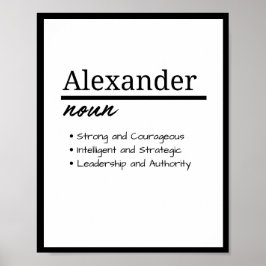 Poster Alexandre, Definição de Nome Personalizado Masculi