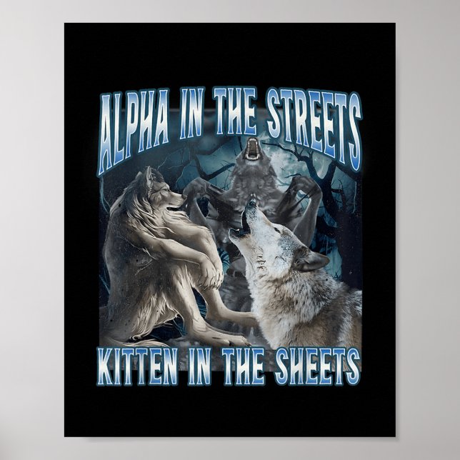 Poster Alfa Nas Ruas Gatinho Nas Folhas Engraçado Werewo (Frente)