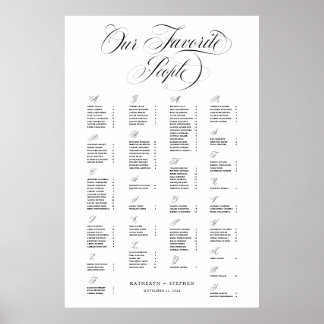 Poster Alfabética Nosso Casamento Elegante De Pessoas Fav