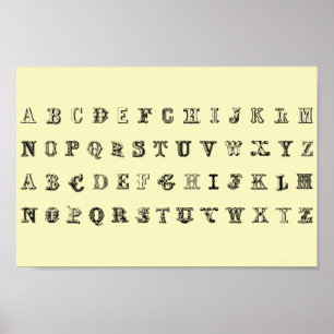 Poster Alfabeto A-Z crianças Escola Maternal Educacional
