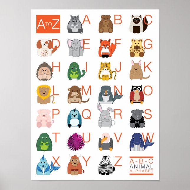 Poster Alfabeto Animal (Frente)