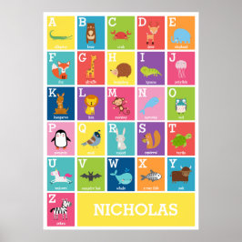 Poster Alfabeto Animal | Alphabet Wall Art