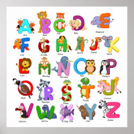Poster Alfabeto Animal Clipart Aprendizagem Infantil