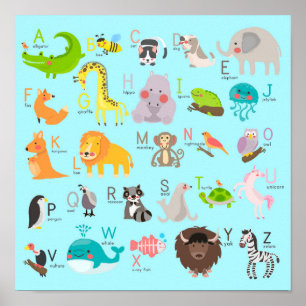 Poster Alfabeto Animal Cugado