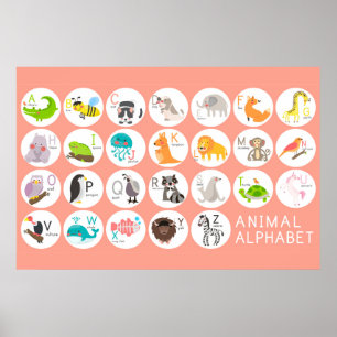 Poster Alfabeto Animal Cute