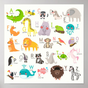Poster Alfabeto Animal Cute
