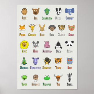 Poster Alfabeto Animal (em alemão)