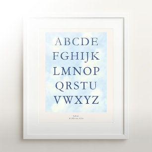 Poster Alfabeto – Arte de Parede ABC para Berçário Navy (