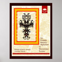 Pôster Alfabeto Asêmico Ornamentado em Formas Monstruosas