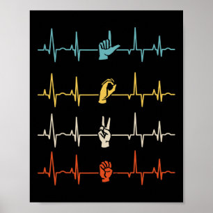 Poster Alfabeto Asl Língua de Sinais Americana Professor 