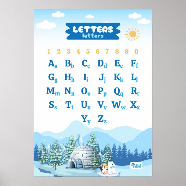 Poster Alfabeto com Inverno (Frente)