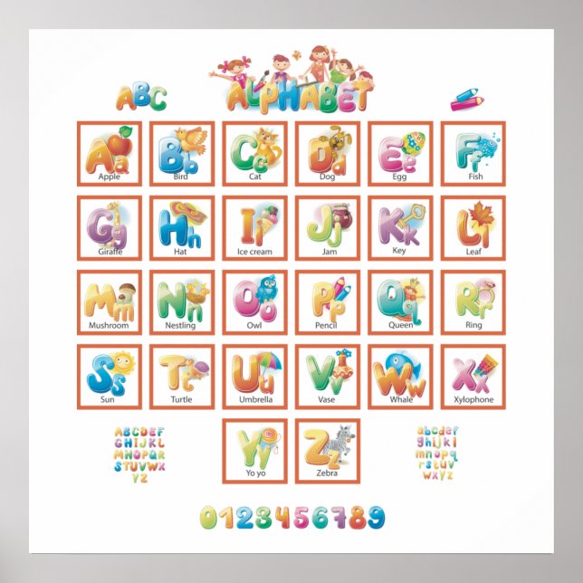 Poster Alfabeto Cute (Frente)