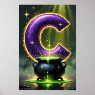 Poster Alfabeto de Halloween para Crianças ABC Letra C