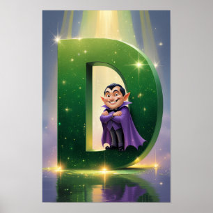 Poster Alfabeto de Halloween para Crianças ABC Letra D