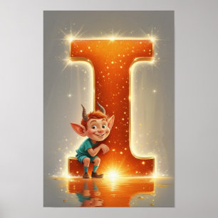 Poster Alfabeto de Halloween para Crianças ABC Letra I
