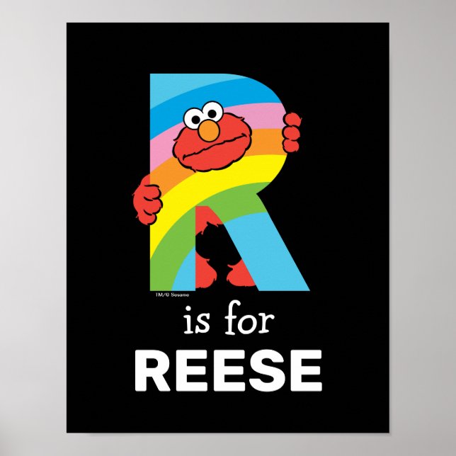 Poster Alfabeto do Elmo | Arco-íris R (Frente)