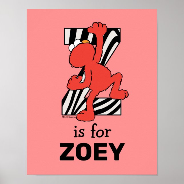 Poster Alfabeto do Elmo | Z Zebra (Frente)