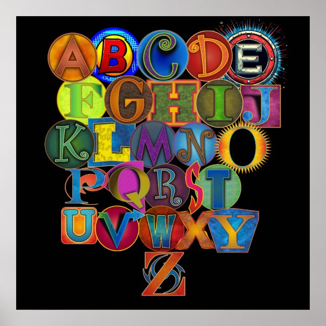 Poster Alfabeto do Quarto Infantil  (Frente)