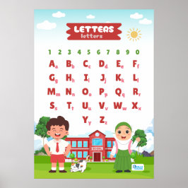 Poster Alfabeto e Números Educacional