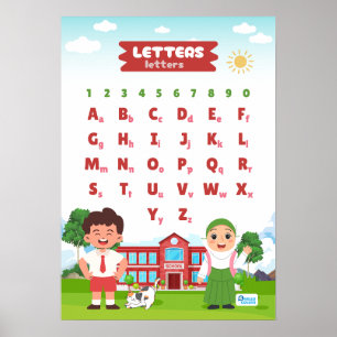 Poster Alfabeto e Números Educacional