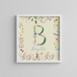 Poster Alfabeto Floral Personalizado Enfermeiro Inicial