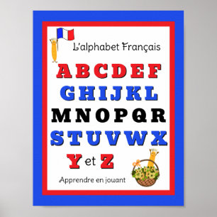 Poster Alfabeto Francês Crianças