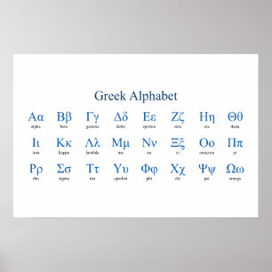 Poster Alfabeto Grego - Horizontal Estreita