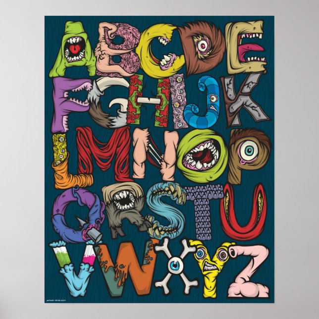 Pôster Alfabeto Monster (Frente)