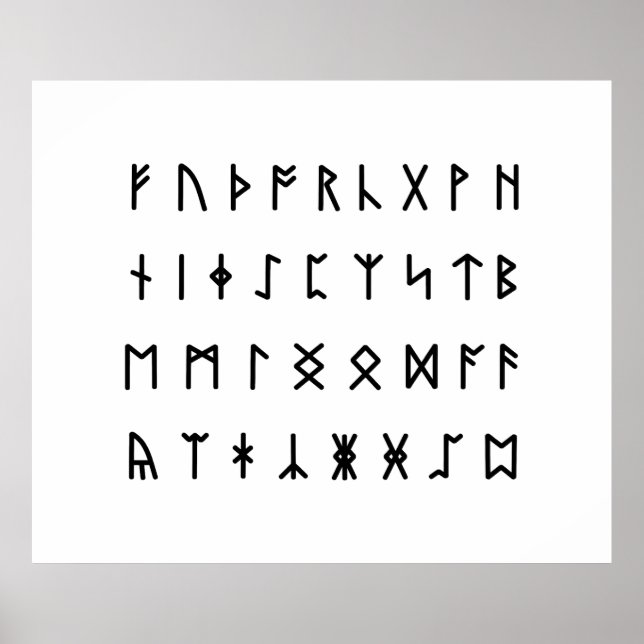 Poster Alfabeto Runic [Futhorc] (Frente)