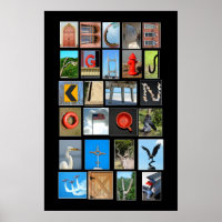 Alfabeto soletrado com letras de imagem