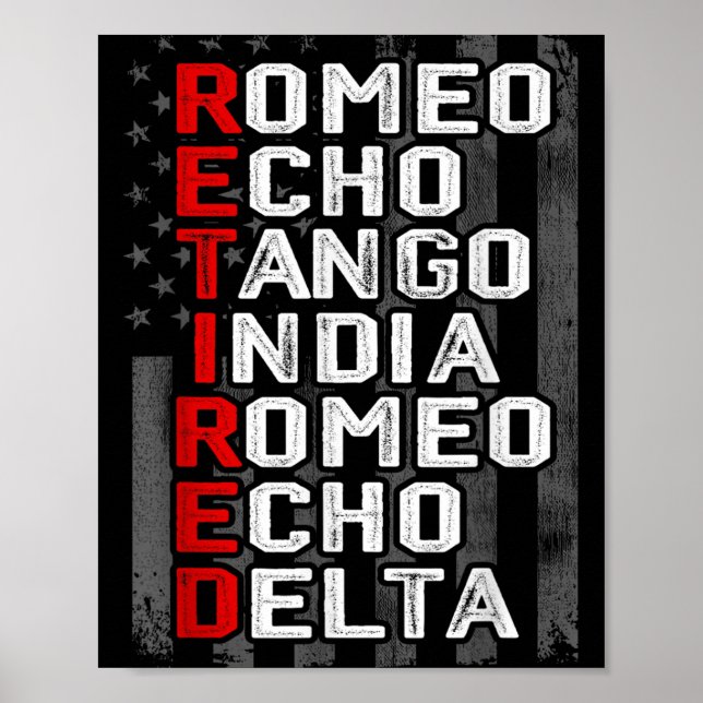 Poster Alfabeto Telefônico Fora Aposentada Veterana Ameri (Frente)