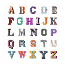 alfabeto Vintage bold a-z