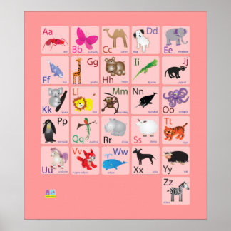 Pôster Alfabetos Animais