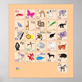 Pôster Alfabetos Animais