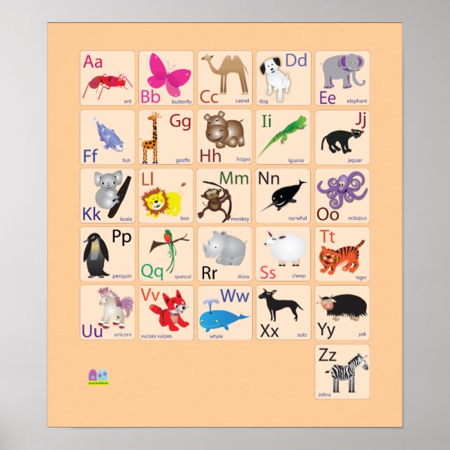 Pôster Alfabetos Animais (Frente)
